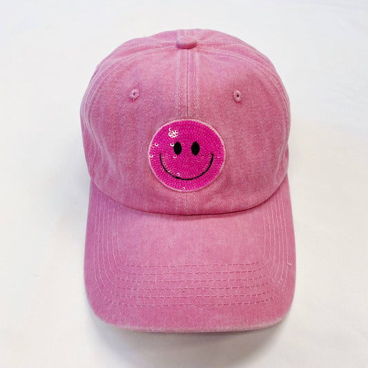 Be Happy Sequin Ball Cap