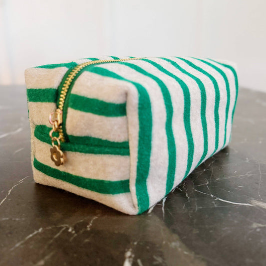 Sophia Cloth Striped Cosmetic Case