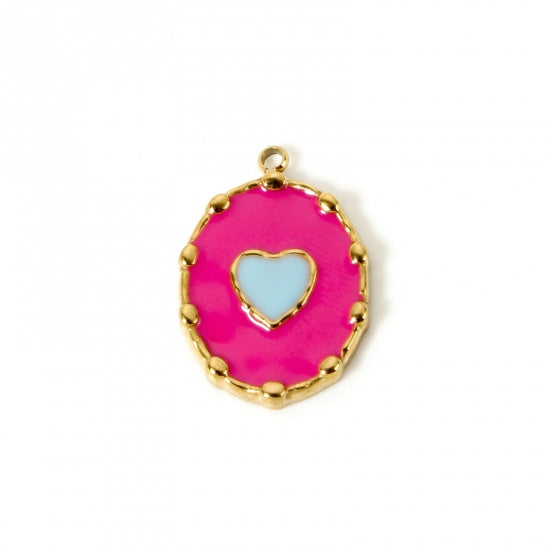 Hot Pink Stitched Charm