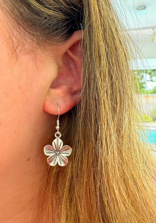 Greta Silver Plated Flower Earrings