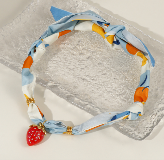 Berry Sweet Strawberry Scarf Necklace