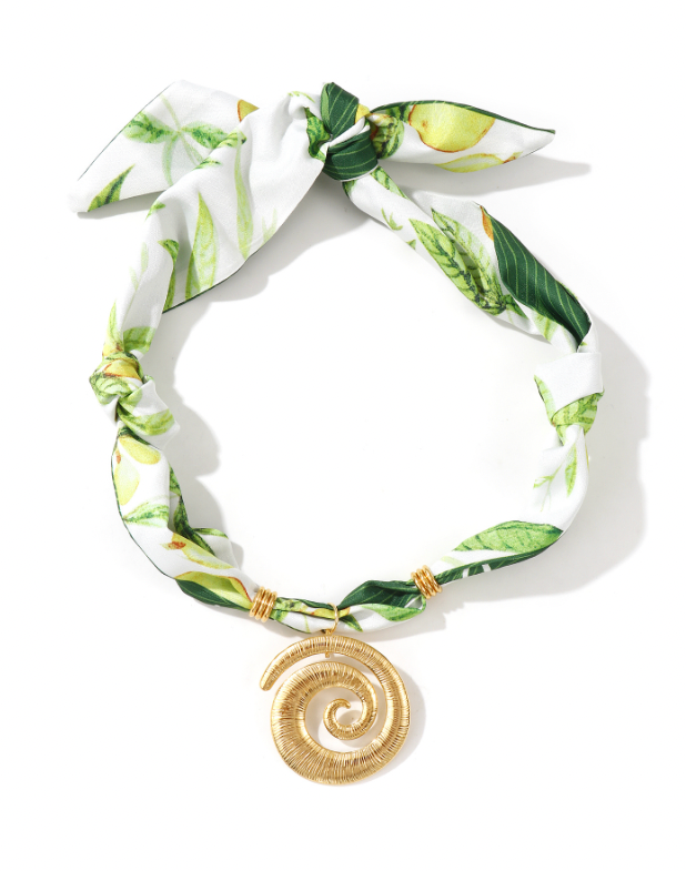 Golden Forest Scarf Necklace
