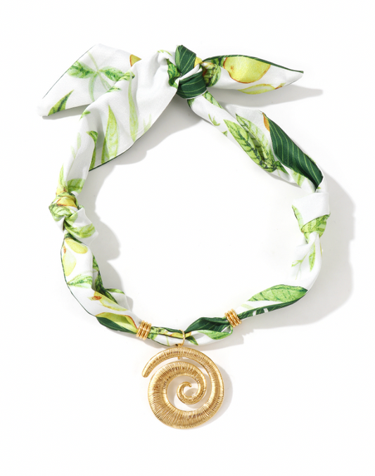 Golden Forest Scarf Necklace