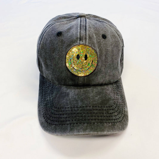 Be Happy Sequin Ball Cap