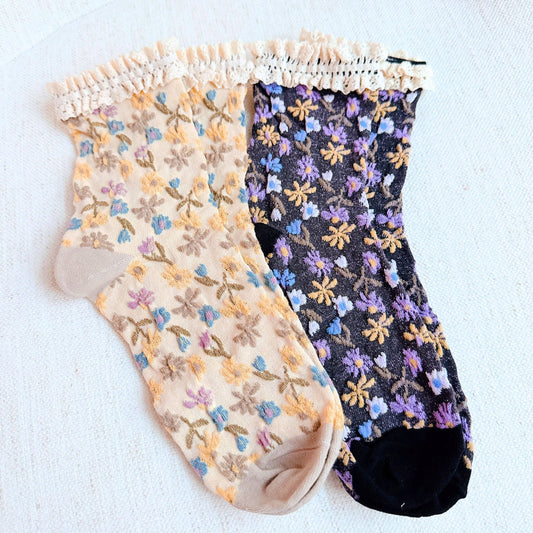 Vintage Blossom Socks
