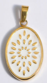Gold Oval Flower Charm