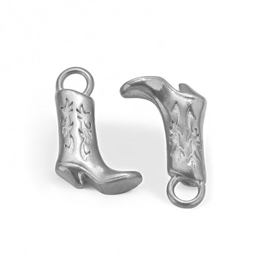 Silver Cowboy Boot Charm