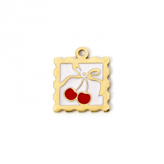 Cherry Bow Stamp Charm