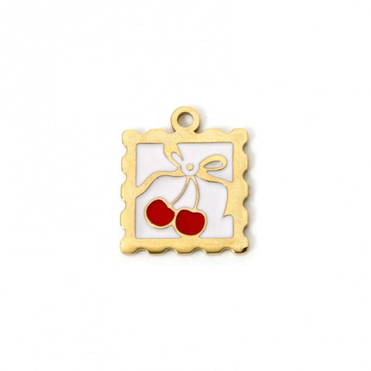Cherry Bow Stamp Charm