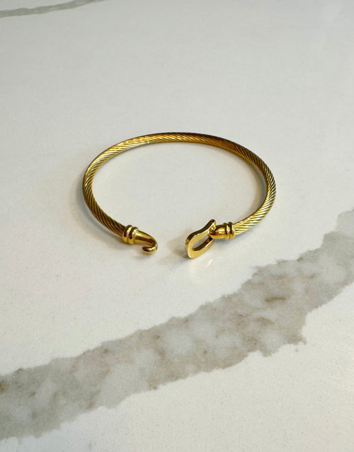 Amy Buckle Bangle-Gold
