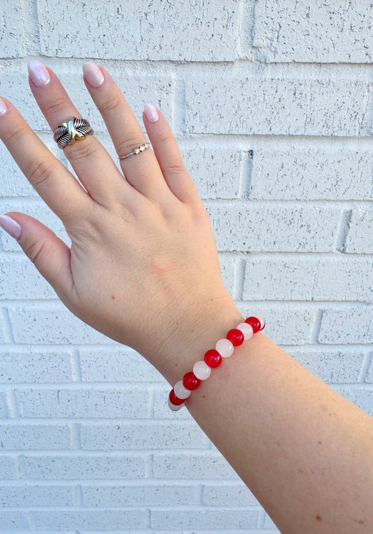 Crimson Twist Stretch Bracelet