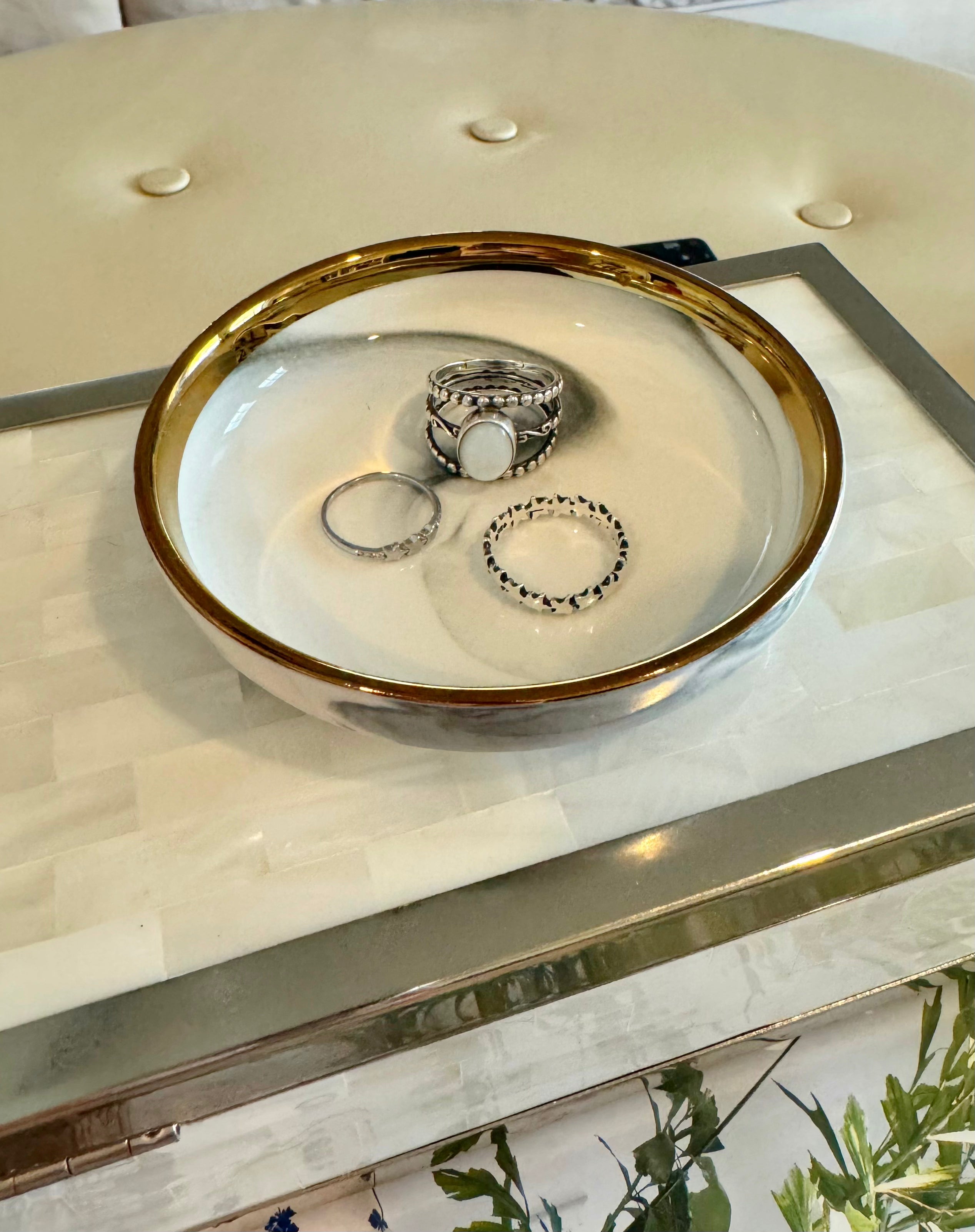 Gold and Marble Trinket Dish