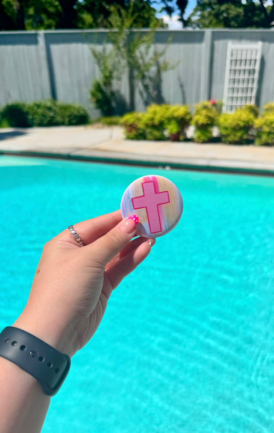 Pink Cross Button