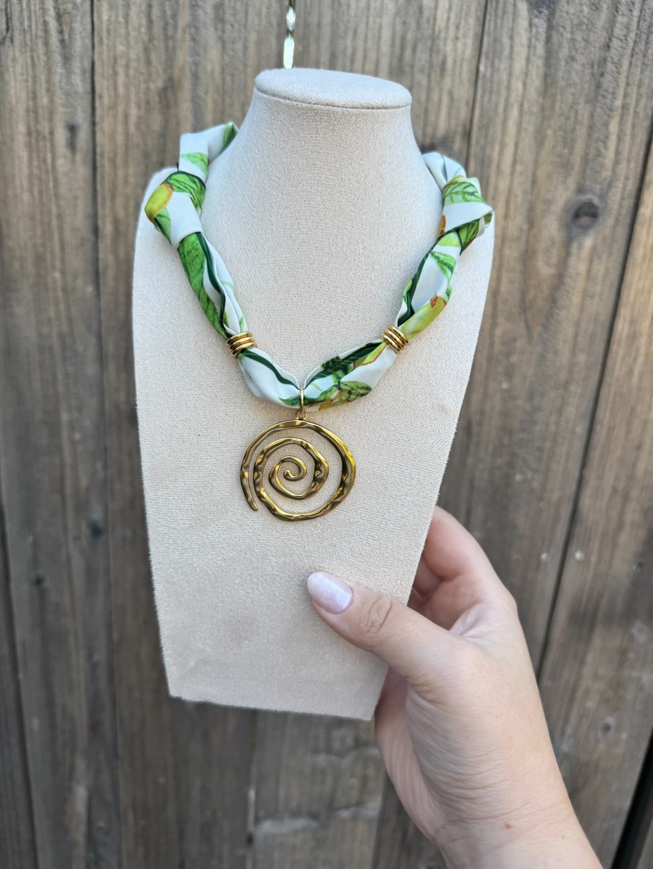 Golden Forest Scarf Necklace