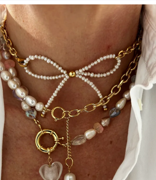 Tessa Pearl Bow Choker